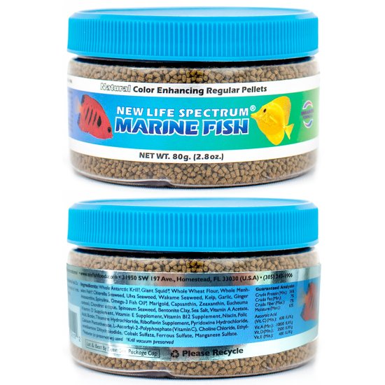 (image for) New Life Spectrum Marine Fish Regular Sinking (1mm-1.5mm) 80g - Click Image to Close