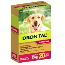 (image for) Drontal Allwormer for Dogs 35kg Chews 20Pack