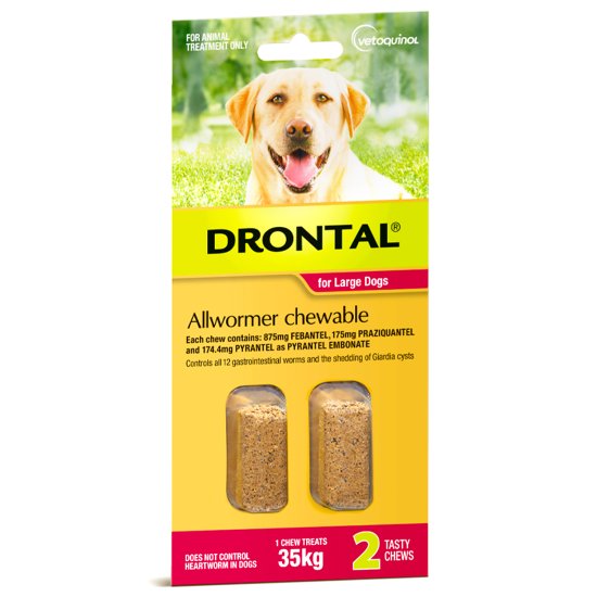 (image for) Drontal Allwormer for Dogs 35kg Chews 2Pack - Click Image to Close