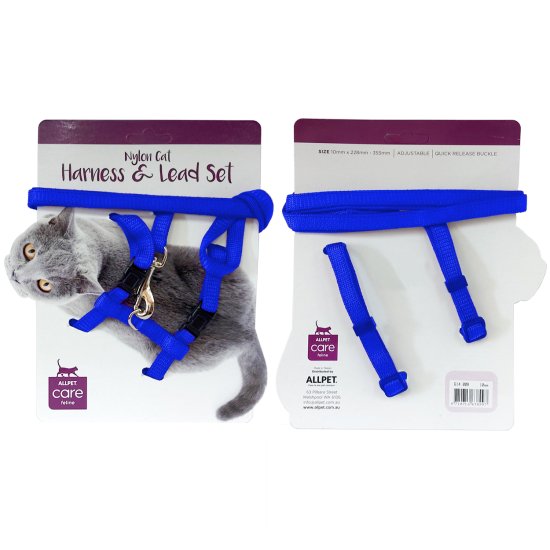 (image for) Allpet Cat Harness Lead Set Blue - Click Image to Close