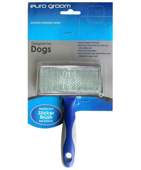 (image for) Euro Groom Flat Slicker Brush Soft Pin Large - Click Image to Close