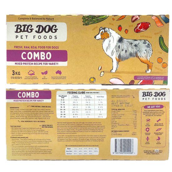 (image for) Big Dog Barf for Dogs 3kg Combo - Click Image to Close