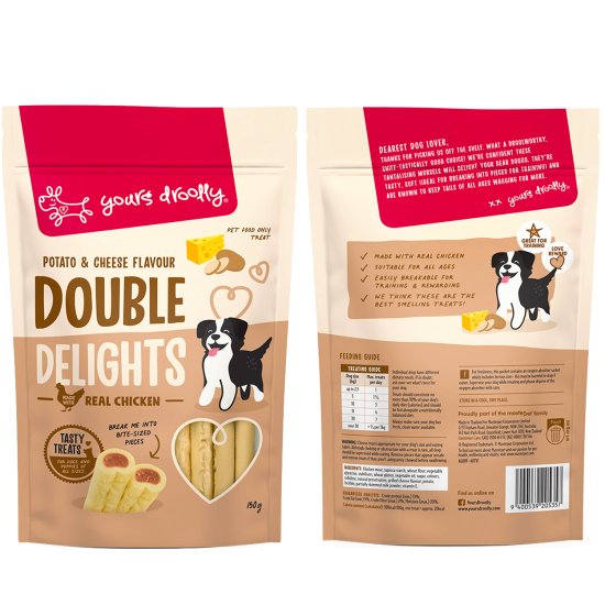 (image for) Yours Droolly Double Delights 150g Chicken Potato Cheese - Click Image to Close