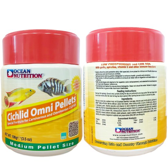 (image for) Ocean Nutrition Cichlid Omni Medium Pellets 100g - Click Image to Close