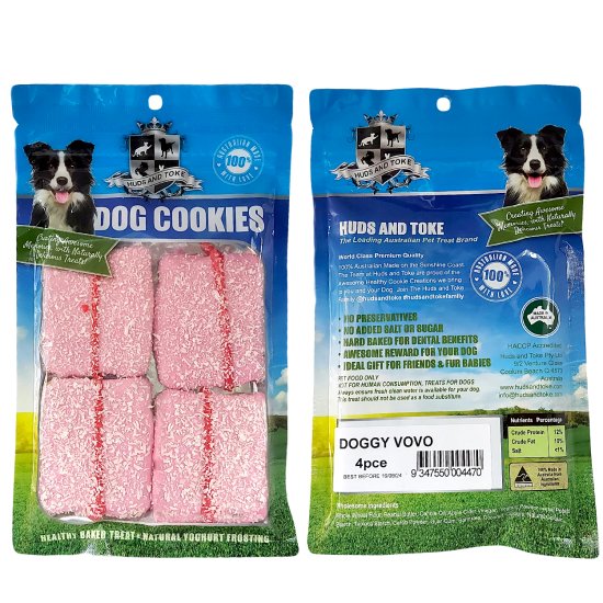 (image for) Huds Toke Cookie Strawberry Stripes 4Pack 6cm - Click Image to Close