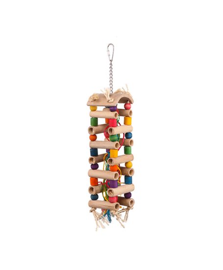 (image for) Kazoo Bird Toy Tower Toy With Sisal Beads Large - Click Image to Close