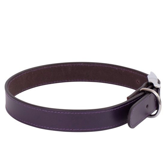 (image for) Beaupets Collar Leather Deluxe Sewn 55Cm Purple - Click Image to Close