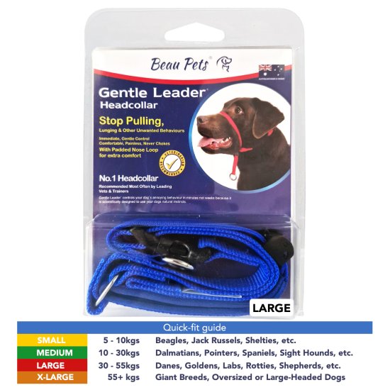 (image for) Beaupets Gentle Leader Headcollar Large Blue - Click Image to Close