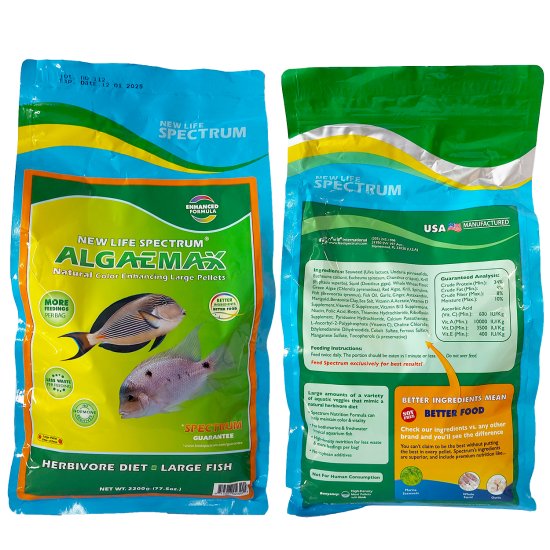 (image for) New Life Spectrum AlgaeMax Large SInking (3mm-3.5mm) 2200g - Click Image to Close