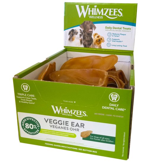 (image for) Whimzees Veggie Natural Ears 18pk - Click Image to Close