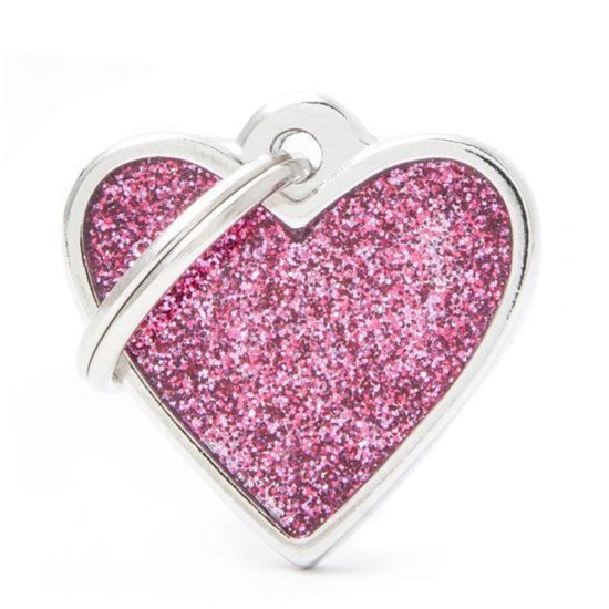 (image for) MYF Tag Shine Heart Pink Small - Click Image to Close