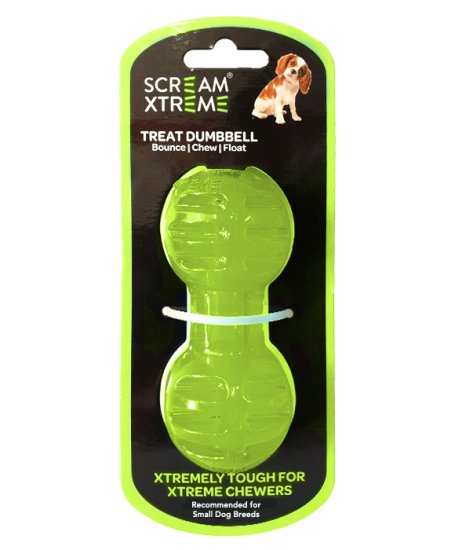 (image for) Scream Treat Dumbbell Small 11.5cm Green - Click Image to Close