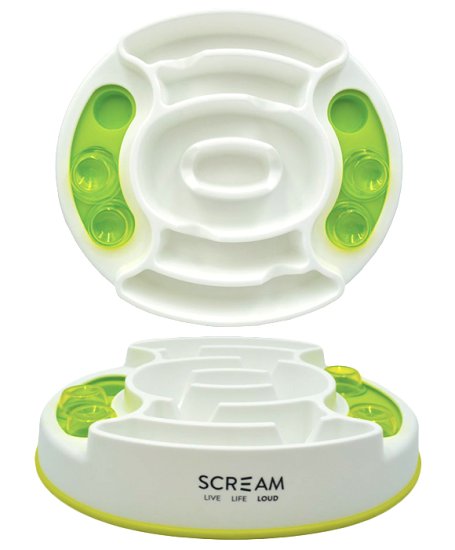 (image for) Scream Slow Feed Interactive Puzzle Bowl 28x28x7cm Green - Click Image to Close