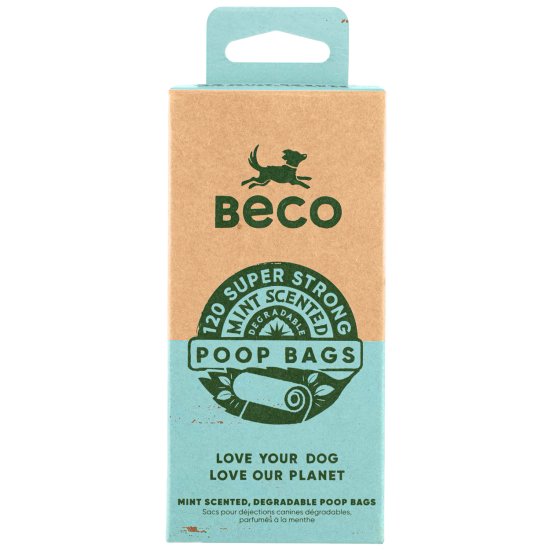 (image for) Beco Bags 120 Pack Degradeable Poop Bags Mint Scented - Click Image to Close