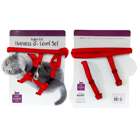 (image for) Allpet Cat Harness Lead Set Red - Click Image to Close