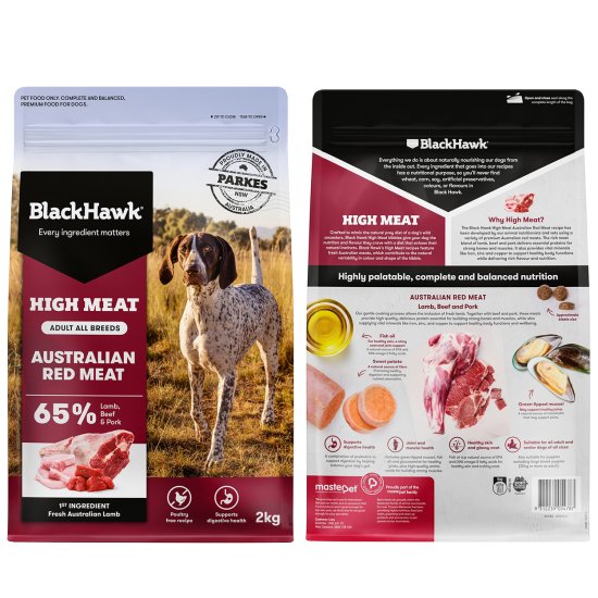 (image for) Black Hawk Dog Food Adult High Meat 2kg Red Meat - Click Image to Close