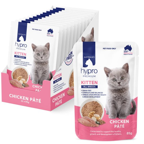 (image for) Hypro Premium Grain Free Cat Wet 12x85g Pate Kitten Chicken - Click Image to Close