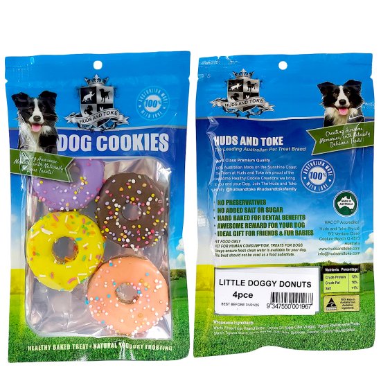 (image for) Huds Toke Cookie Doggy Donuts 4Pack 5cm - Click Image to Close