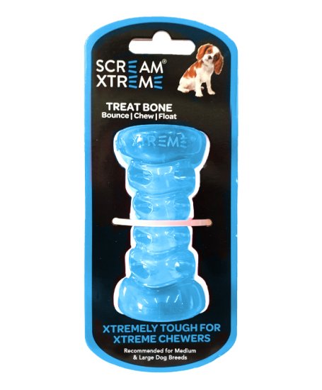 (image for) Scream Treat Bone Medium Large 13cm Blue - Click Image to Close