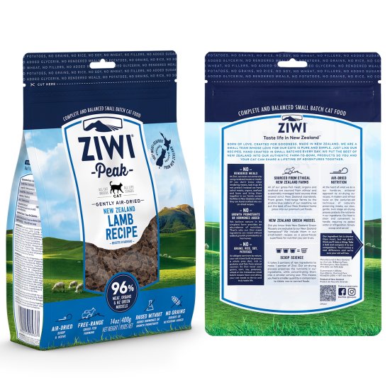 (image for) Ziwi Peak Cat Food Air Dried 400g Lamb - Click Image to Close