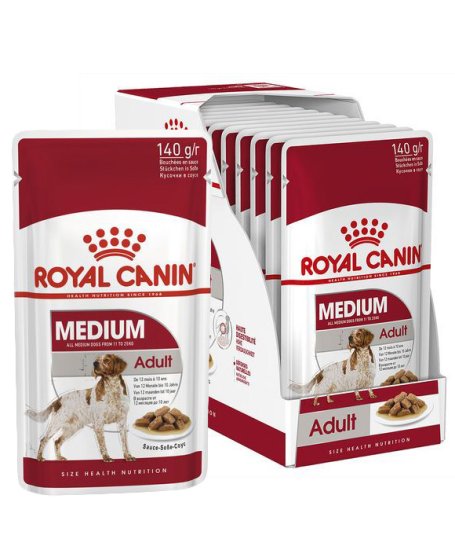 (image for) Royal Canin Dog Wet 10x140g Medium Adult - Click Image to Close