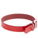 (image for) Beaupets Collar Leather Deluxe Sewn 35Cm Red