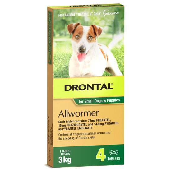 (image for) Drontal Allwormer for Dogs and Puppies 3kg Tablet 4Pack - Click Image to Close