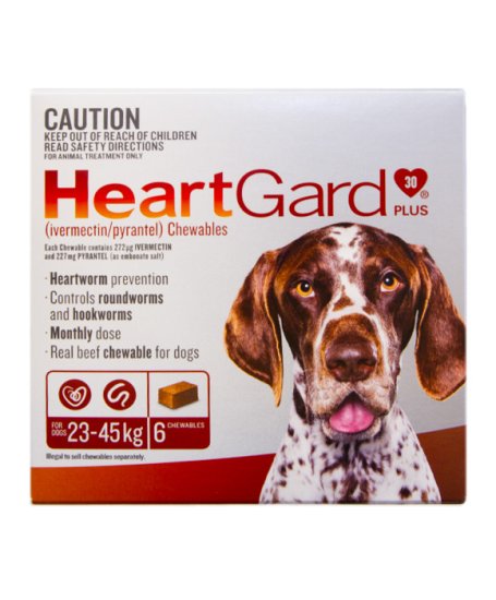 (image for) Heartgard Plus Dog 6Pack Brown 23-45Kg - Click Image to Close