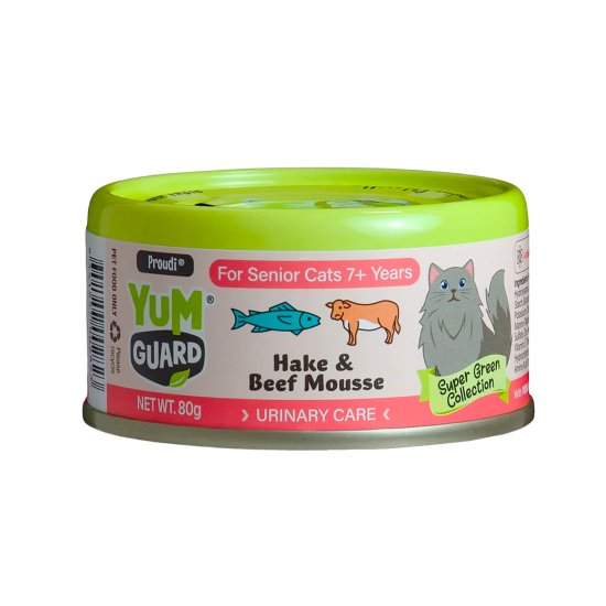 (image for) YumGuard Cat Wet 12x60g Senior Hake Beef - Click Image to Close
