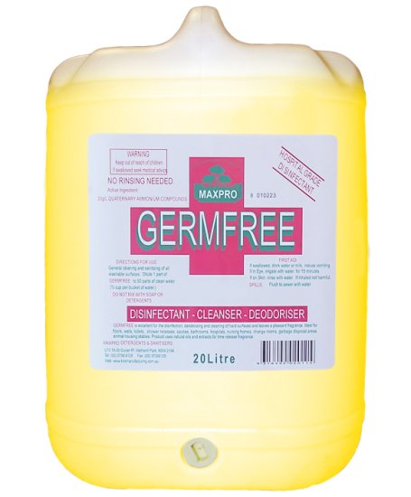 (image for) Maxpro Germ Free Discinfectant Lemon 20L - Click Image to Close