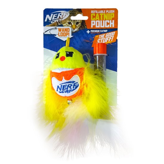 (image for) Nerf Cat Catnip Pouch Bird with Feather - Click Image to Close