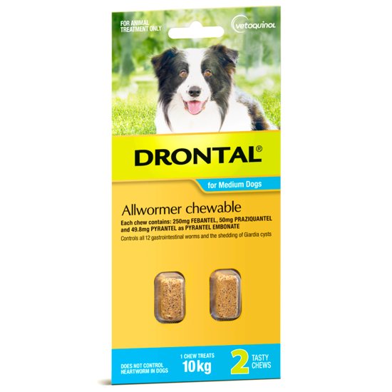(image for) Drontal Allwormer for Dogs 10kg Chews 2Pack - Click Image to Close