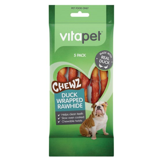 (image for) Vitapet Dog Duck Wrapped Rawhide 5pk - Click Image to Close