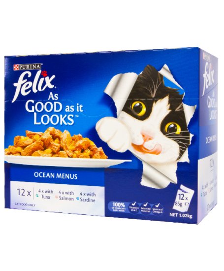 (image for) Felix Cat 12x85g Adult Ocean Menus - Click Image to Close