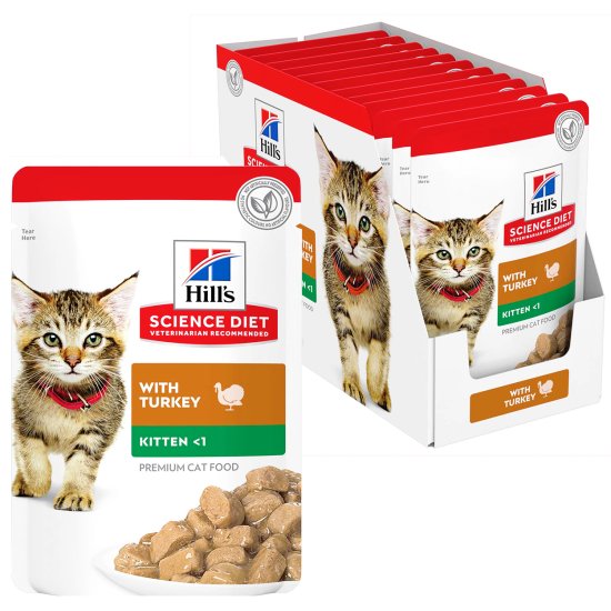 (image for) Hills SD Cat Wet Pouches 12X85G Kitten Turkey - Click Image to Close