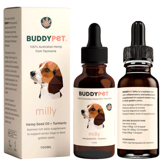 (image for) Buddypet Milly Hemp Seed Oil + Turmeric 100ml - Click Image to Close