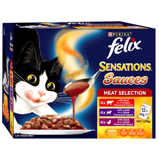 (image for) Felix Cat 12x85g Adult Meat Menus - Click Image to Close