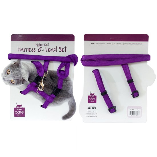 (image for) Allpet Cat Harness Lead Set Purple - Click Image to Close