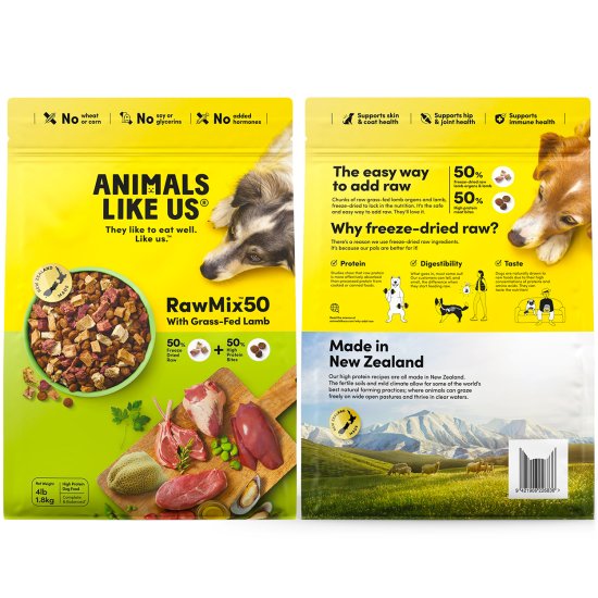 (image for) Animals Like Us Dog RawMix50 1.8kg With Lamb - Click Image to Close