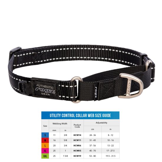 (image for) Rogz Collar Control Web Black Large - Click Image to Close