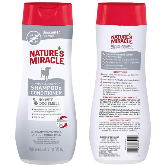 (image for) Natures Miracle Dog Shampoo 473ml 2in1 Hypo Allergenic - Click Image to Close