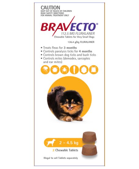(image for) Bravecto Chews 6Month for Dogs Very Small 2-4.5kg - Click Image to Close