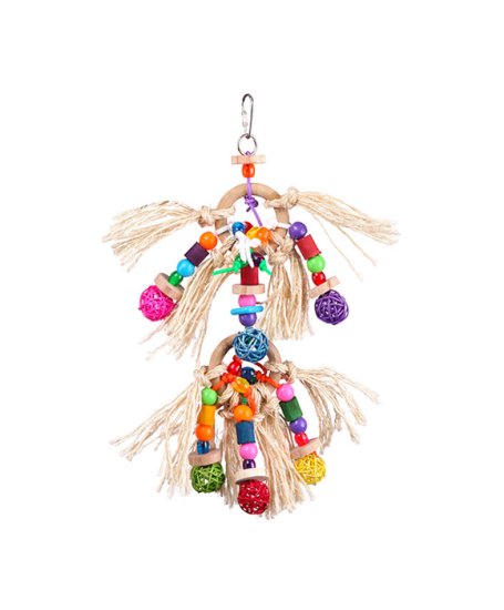 (image for) Kazoo Bird Toy With Sisal Balls Large - Click Image to Close