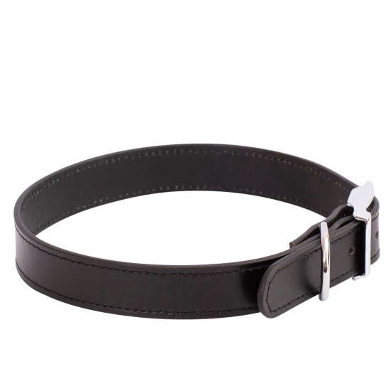 (image for) Beaupets Collar Leather Deluxe Sewn 65Cm Black - Click Image to Close