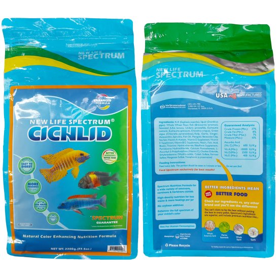 (image for) New Life Spectrum Cichlid Regular Sinking (1mm-1.5mm) 2200g - Click Image to Close