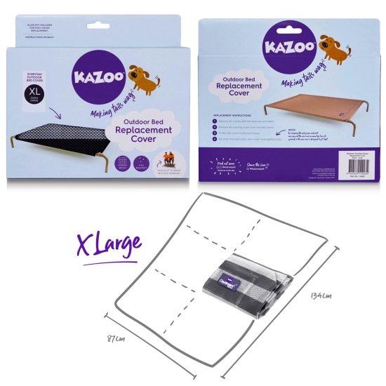 (image for) Kazoo Dog Bed Classic Cover B/W - Xlrg - Click Image to Close