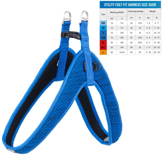 (image for) Rogz Harness Fast Fit Blue Large - Click Image to Close