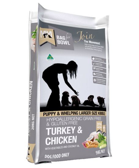 (image for) Meals For Mutts Dog Puppy Grain Free Turkey Chicken Large Breed 9Kg - Click Image to Close