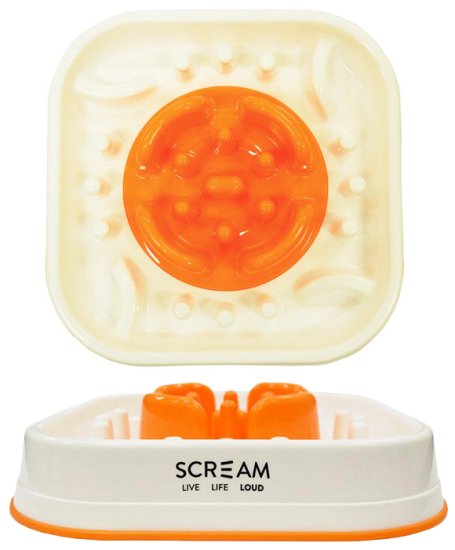 (image for) Scream Slow Feed Interactive Bowl 28x28x7cm Orange - Click Image to Close