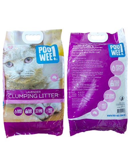 (image for) Poo Wee Lavender Clumping Litter 7.5kg - Click Image to Close